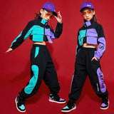 2021 Children Hip Hop Clothes Girls Jazz Street Dance Costume Kids Sweatshirt Pants Set Ballroom Dancewear Stage Rave Clothing