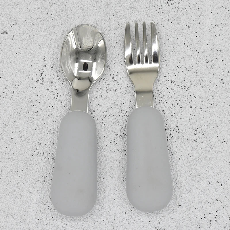 2022 New Baby Gadgets Tableware Set Children Utensil Stainless Steel Dinnerware Cutlery Cartoon Infant Food Feeding Spoon Fork