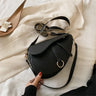 2022 New Women's Bag Leisure Saddle Bag Pu Solid Color Diagonal Bag Fashion Easy Matching Lady Handbags