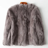 2022 Winter Women The Real Rabbit Fur Coat Natural Rex Rabbit Fur Coat The Fashion Super Thin Rabbit Fur Leather Fashion Jacket