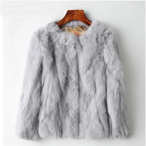 2022 Winter Women The Real Rabbit Fur Coat Natural Rex Rabbit Fur Coat The Fashion Super Thin Rabbit Fur Leather Fashion Jacket