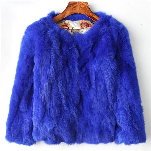 2022 Winter Women The Real Rabbit Fur Coat Natural Rex Rabbit Fur Coat The Fashion Super Thin Rabbit Fur Leather Fashion Jacket