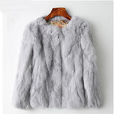 2022 Winter Women The Real Rabbit Fur Coat Natural Rex Rabbit Fur Coat The Fashion Super Thin Rabbit Fur Leather Fashion Jacket