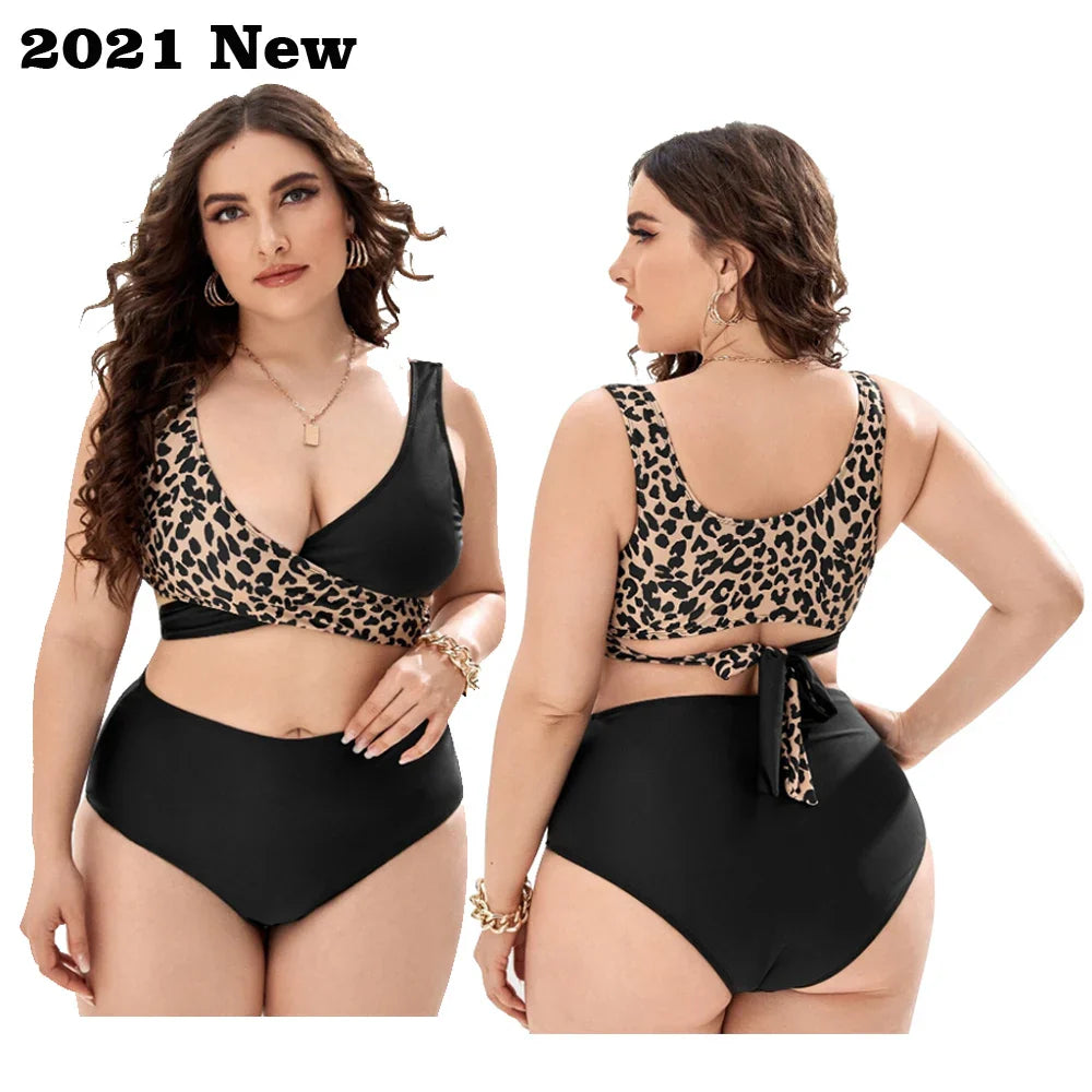 2022  Women Push Up Bikinis Set Swimwear Plus Size High Waist Swimsuit Larges Big Plussize Swimming Suits Bathing Beachwear New