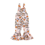 2023-06-16 Lioraitiin 0-4Years Baby Girl Halloween Jumpsuit Overalls Sleeveless Backless Cartoon Print Romper Bell-Bottoms