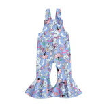 2023-06-16 Lioraitiin 0-4Years Baby Girl Halloween Jumpsuit Overalls Sleeveless Backless Cartoon Print Romper Bell-Bottoms