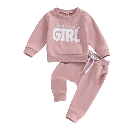 2023-07-25 Lioraitiin 0-3Y Toddler Baby Girl Fall Clothes Mama Girl Pullover Sweatshirt and Jogger Pants Set Outfits Tracksuit