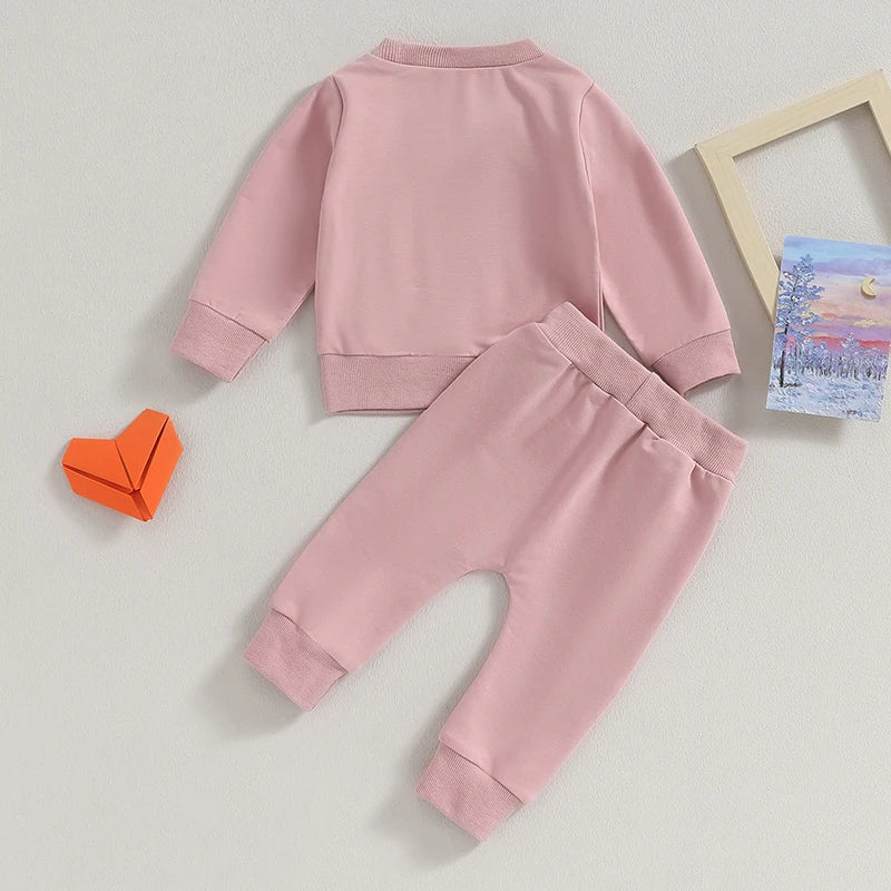 2023-07-25 Lioraitiin 0-3Y Toddler Baby Girl Fall Clothes Mama Girl Pullover Sweatshirt and Jogger Pants Set Outfits Tracksuit