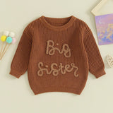 2023-08-18 Lioraitiin 18M-5Y Kids Girls Sweater Letter Embroidery Crew Neck Long Sleeve Pullovers Fall Toddler Clothes Tops