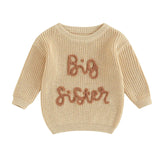 2023-08-18 Lioraitiin 18M-5Y Kids Girls Sweater Letter Embroidery Crew Neck Long Sleeve Pullovers Fall Toddler Clothes Tops