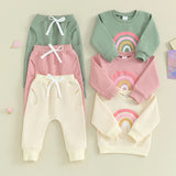 2023-09-04 Lioraitiin 3M-3Y Baby Girls Boys Clothes Oversize Sweater & Long Pants Infant Toddler Fall Winter Rainbow Outfits