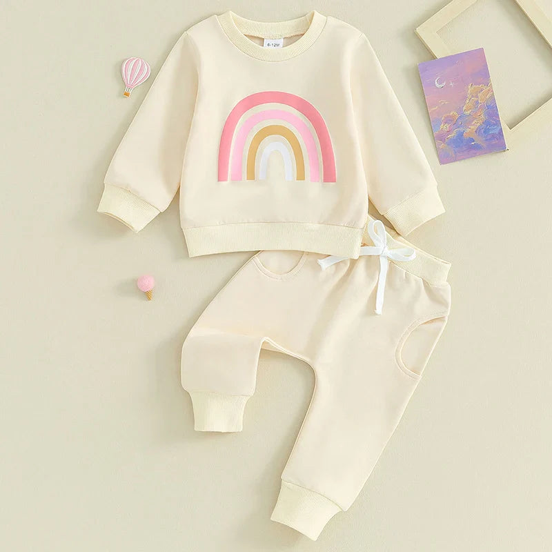 2023-09-04 Lioraitiin 3M-3Y Baby Girls Boys Clothes Oversize Sweater & Long Pants Infant Toddler Fall Winter Rainbow Outfits