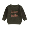 2023-09-18 Lioraitiin 0-18M Baby Boys Sweater Letter Embroidery Crew Neck Long Sleeve Pullovers Fall Toddler Clothes Tops