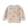 2023-10-12 Lioraitiin 0-18M Baby Girl Knit Sweater Love Heart Embroidery Sweatshirt Pullover Tops Infant Valentine's Day Clothes