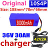 2023 100% Original 36V 10S4P 100Ah Battery Pack 1000W High Power Battery 42V 100000mAh Ebike Electric Bike BMS+42V2A Charger