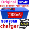 2023 100% Original 36V 10S4P 100Ah Battery Pack 1000W High Power Battery 42V 100000mAh Ebike Electric Bike BMS+42V2A Charger