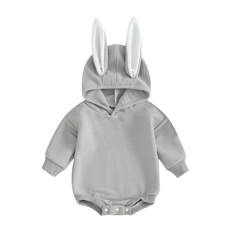 2023-12-05 Lioraitiin 0-18M Infant Baby Easter Hood Jumpsuit Letter&Bunny Print Long Sleeve 3D Bunny Ear Romper