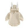 2023-12-05 Lioraitiin 0-18M Infant Baby Easter Hood Jumpsuit Letter&Bunny Print Long Sleeve 3D Bunny Ear Romper