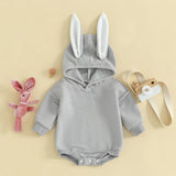 2023-12-05 Lioraitiin 0-18M Infant Baby Easter Hood Jumpsuit Letter&Bunny Print Long Sleeve 3D Bunny Ear Romper