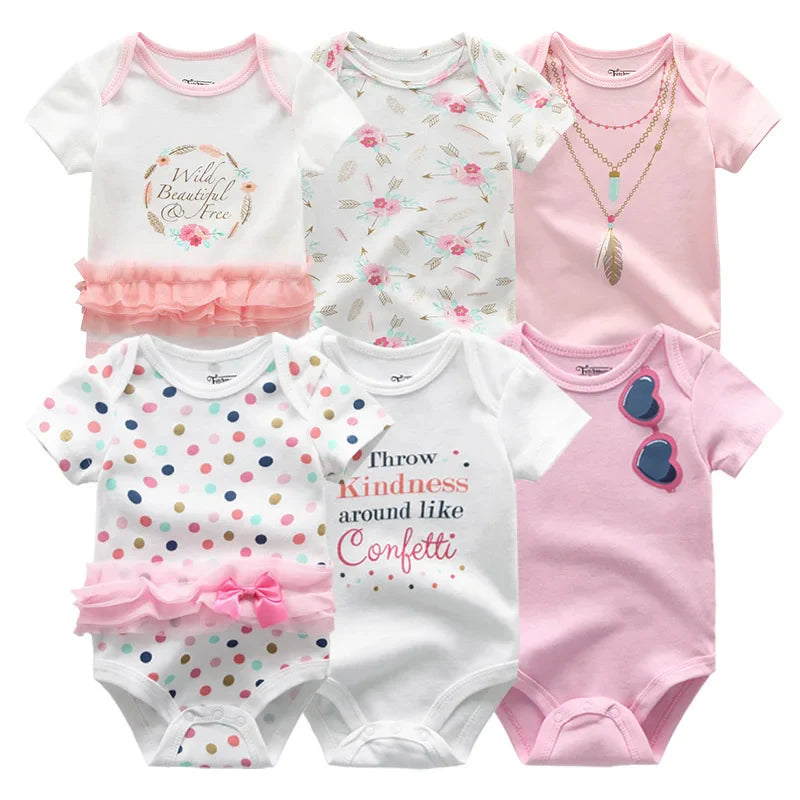 2023 6PCS/Set Unisex Newborn Baby Boy Clothes Unicorn Cotton Baby Girl Clothes Cartoon Girls Baby Clothing Jumpsuits Bodysuits