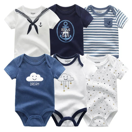 2023 6PCS/Set Unisex Newborn Baby Boy Clothes Unicorn Cotton Baby Girl Clothes Cartoon Girls Baby Clothing Jumpsuits Bodysuits