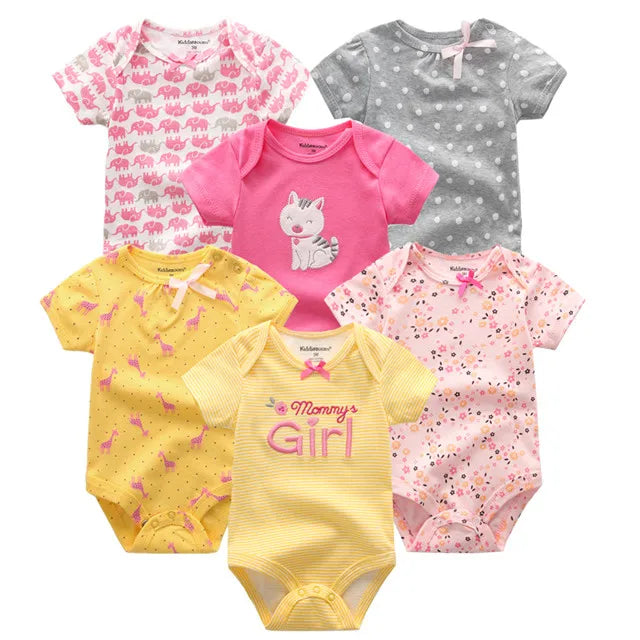 2023 6PCS/Set Unisex Newborn Baby Boy Clothes Unicorn Cotton Baby Girl Clothes Cartoon Girls Baby Clothing Jumpsuits Bodysuits