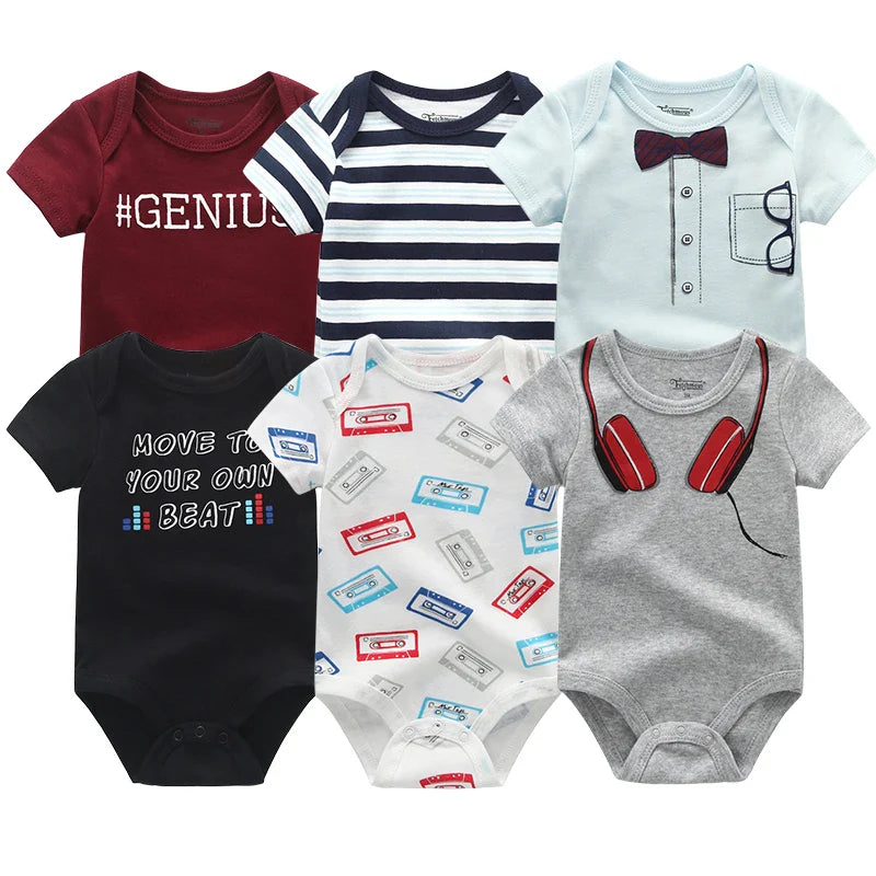 2023 6PCS/Set Unisex Newborn Baby Boy Clothes Unicorn Cotton Baby Girl Clothes Cartoon Girls Baby Clothing Jumpsuits Bodysuits