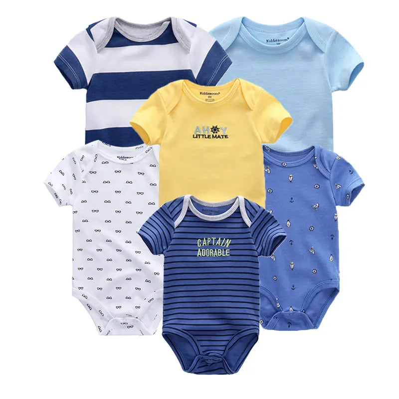 2023 6PCS/Set Unisex Newborn Baby Boy Clothes Unicorn Cotton Baby Girl Clothes Cartoon Girls Baby Clothing Jumpsuits Bodysuits