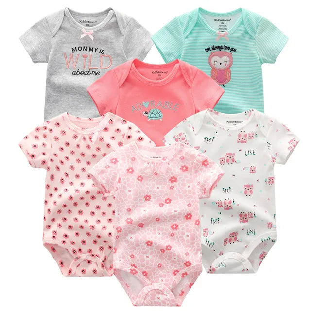 2023 6PCS/Set Unisex Newborn Baby Boy Clothes Unicorn Cotton Baby Girl Clothes Cartoon Girls Baby Clothing Jumpsuits Bodysuits