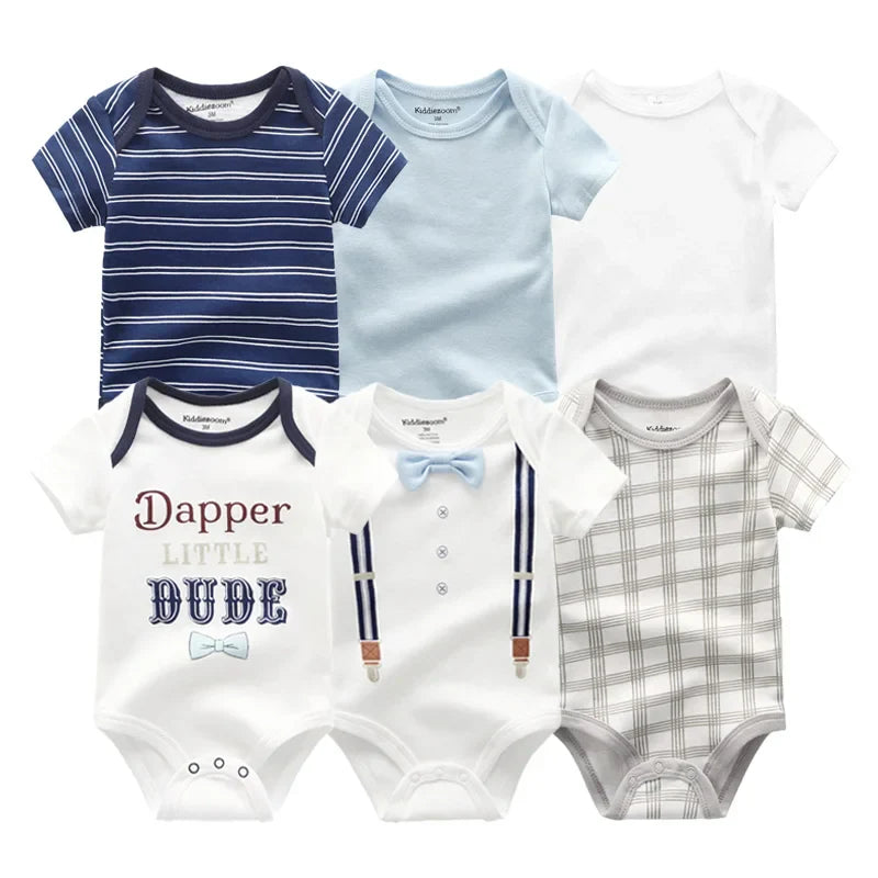 2023 6PCS/Set Unisex Newborn Baby Boy Clothes Unicorn Cotton Baby Girl Clothes Cartoon Girls Baby Clothing Jumpsuits Bodysuits