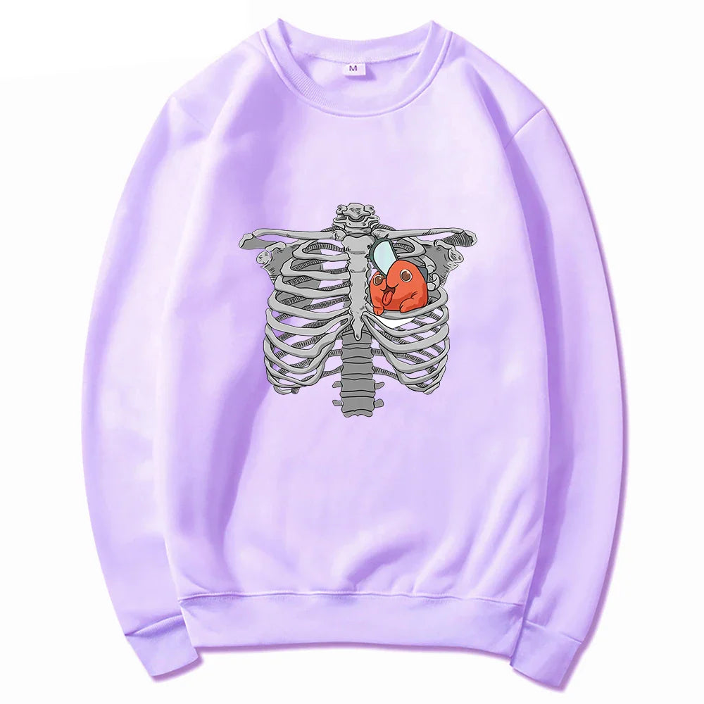 2023 Anime Chainsaw Man Pochita Skeleton Heart Hoodies Manga Winter Women Hoodie Spring/Autumn Unisex Sweatshirt Harajuku Sudade