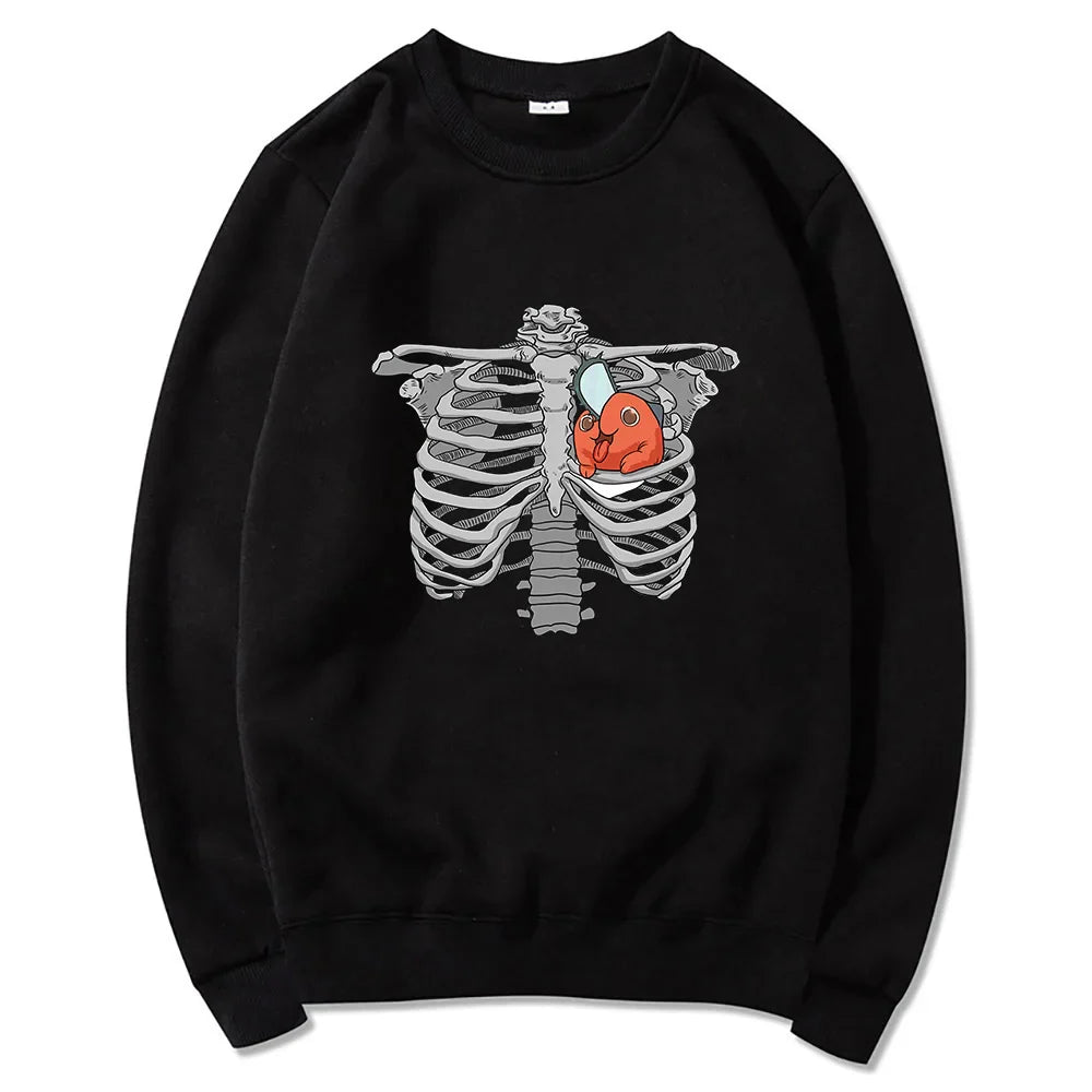 2023 Anime Chainsaw Man Pochita Skeleton Heart Hoodies Manga Winter Women Hoodie Spring/Autumn Unisex Sweatshirt Harajuku Sudade