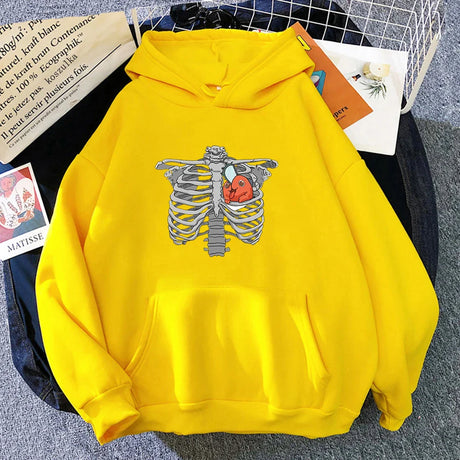 2023 Anime Chainsaw Man Pochita Skeleton Heart Hoodies Manga Winter Women Hoodie Spring/Autumn Unisex Sweatshirt Harajuku Sudade