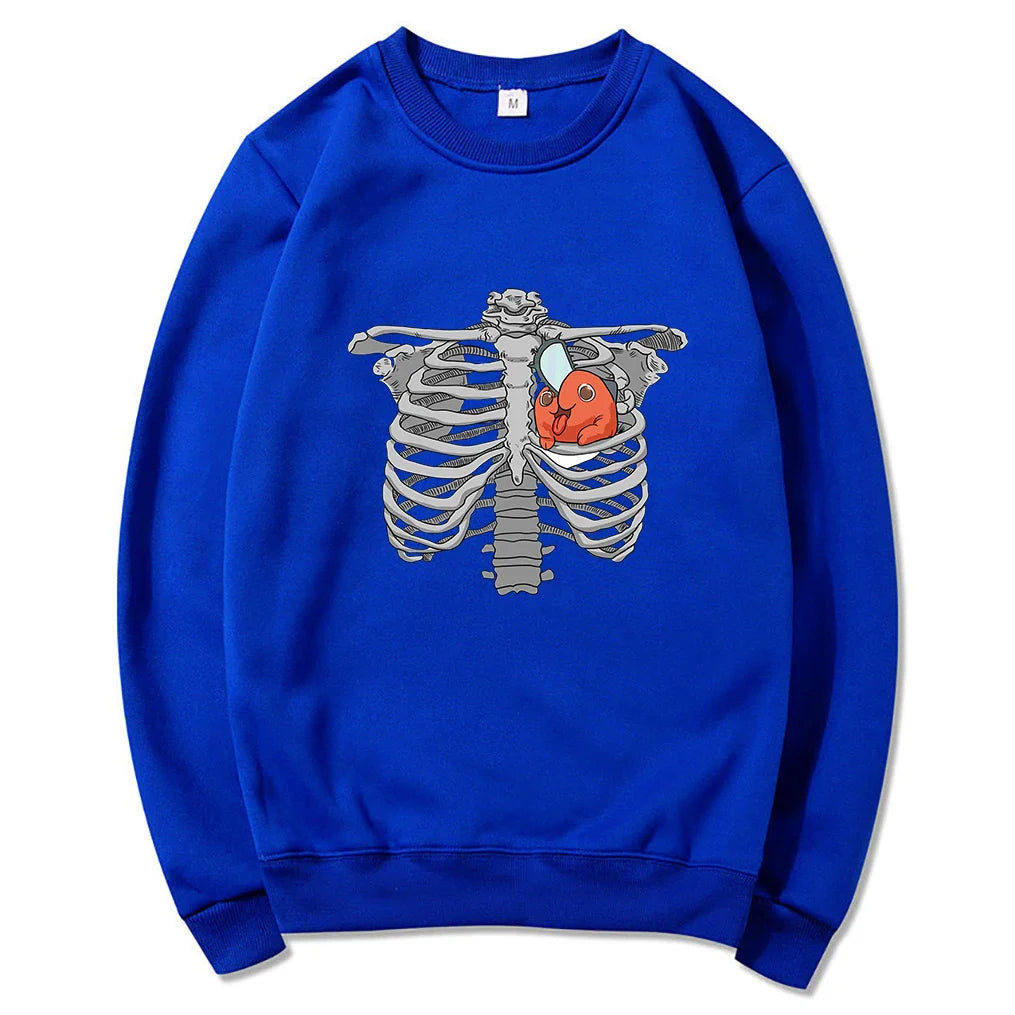 2023 Anime Chainsaw Man Pochita Skeleton Heart Hoodies Manga Winter Women Hoodie Spring/Autumn Unisex Sweatshirt Harajuku Sudade