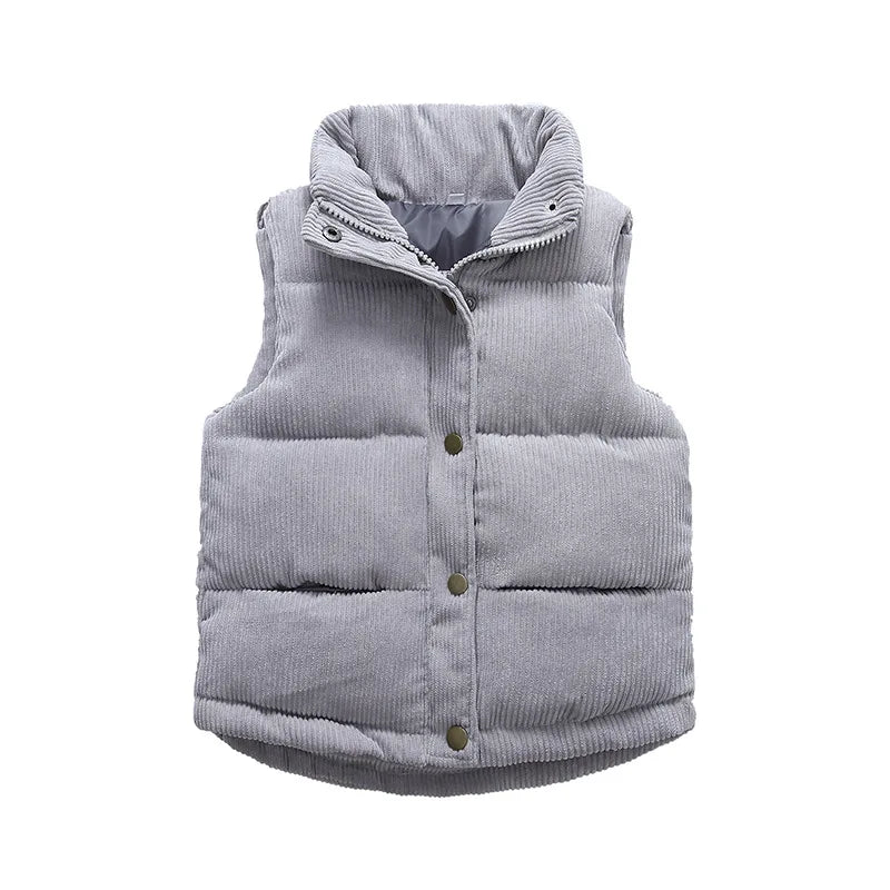 2023 Autumn Children Warm Thicken Vest Baby Cotton Waistcoat Kids Outerwear Coat Children Clothing Boys Girls Brand Jackets Vest