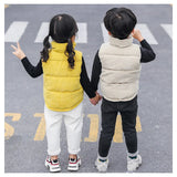 2023 Autumn Children Warm Thicken Vest Baby Cotton Waistcoat Kids Outerwear Coat Children Clothing Boys Girls Brand Jackets Vest