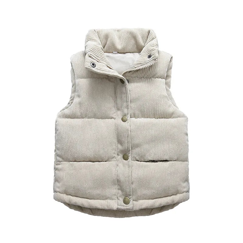 2023 Autumn Children Warm Thicken Vest Baby Cotton Waistcoat Kids Outerwear Coat Children Clothing Boys Girls Brand Jackets Vest