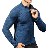 2023 Autumn Winter High Collar Shirt Men Compression T Shirts Thermal Underwear Quick Dry Running Tights Skinny Gym Clothing