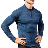 2023 Autumn Winter High Collar Shirt Men Compression T Shirts Thermal Underwear Quick Dry Running Tights Skinny Gym Clothing