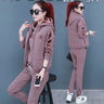 2023 Autumn Winter New Women's Casual Sweat Suit Fashion Plush Thickened Hooded Tops Waistcoat Pants 3 Three Piece Set For Women