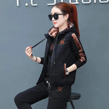 2023 Autumn Winter New Women's Casual Sweat Suit Fashion Plush Thickened Hooded Tops Waistcoat Pants 3 Three Piece Set For Women