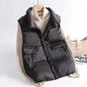 2023 Autumn Winter Ultra Light Thin Duck Down Jacket Women Quilted Short Warm Basic Vest Casual Pocket Waistcoat Female Coat