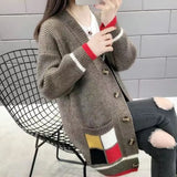 2023 Autumn and Winter Women's New Fashion Casual Mid Length Cardigan Sweater Korean Versatile Fashion Outwear Knitted Coat