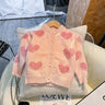 2023 Baby Girl Fashion Love Knitted Sweaters Cardigan Embroidery Girl Kids Spring Autumn Clothing Children Birthday Jackets