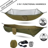 2023 Camping Hammock with Mosquito Net Pop-Up Light Portable Outdoor Parachute Hammocks Swing Sleeping Hammock Camping Stuff