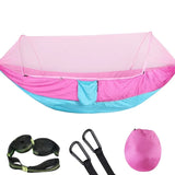 2023 Camping Hammock with Mosquito Net Pop-Up Light Portable Outdoor Parachute Hammocks Swing Sleeping Hammock Camping Stuff