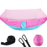 2023 Camping Hammock with Mosquito Net Pop-Up Light Portable Outdoor Parachute Hammocks Swing Sleeping Hammock Camping Stuff