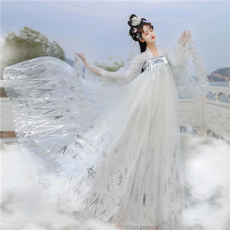 2023 Carol Star Sequins Gradient Shimmering Women Gown Set Traditional Chinese Dress Hanfu Prom Formal Birthday Christmas Gift