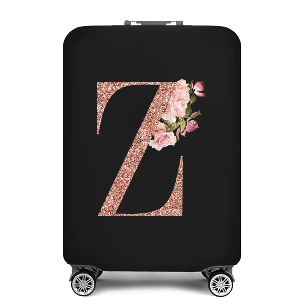 2023 Fashion Rose Gold 26 Letters Luggage Cover Protective Suitcase Case Trolley Travel Essentials Dust Covers for 18-32 Inch