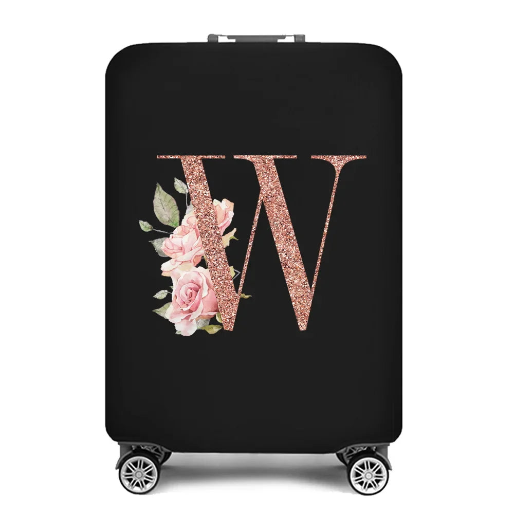 2023 Fashion Rose Gold 26 Letters Luggage Cover Protective Suitcase Case Trolley Travel Essentials Dust Covers for 18-32 Inch